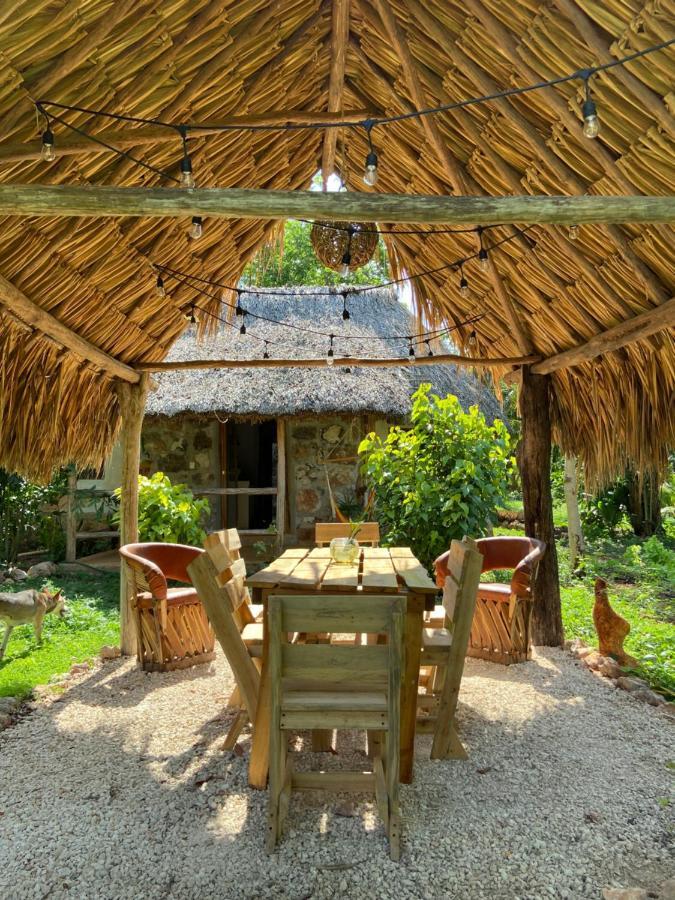 Encantadora Villa Maya Tradicional En Rancho Agroecologico Tzucaceb Kültér fotó