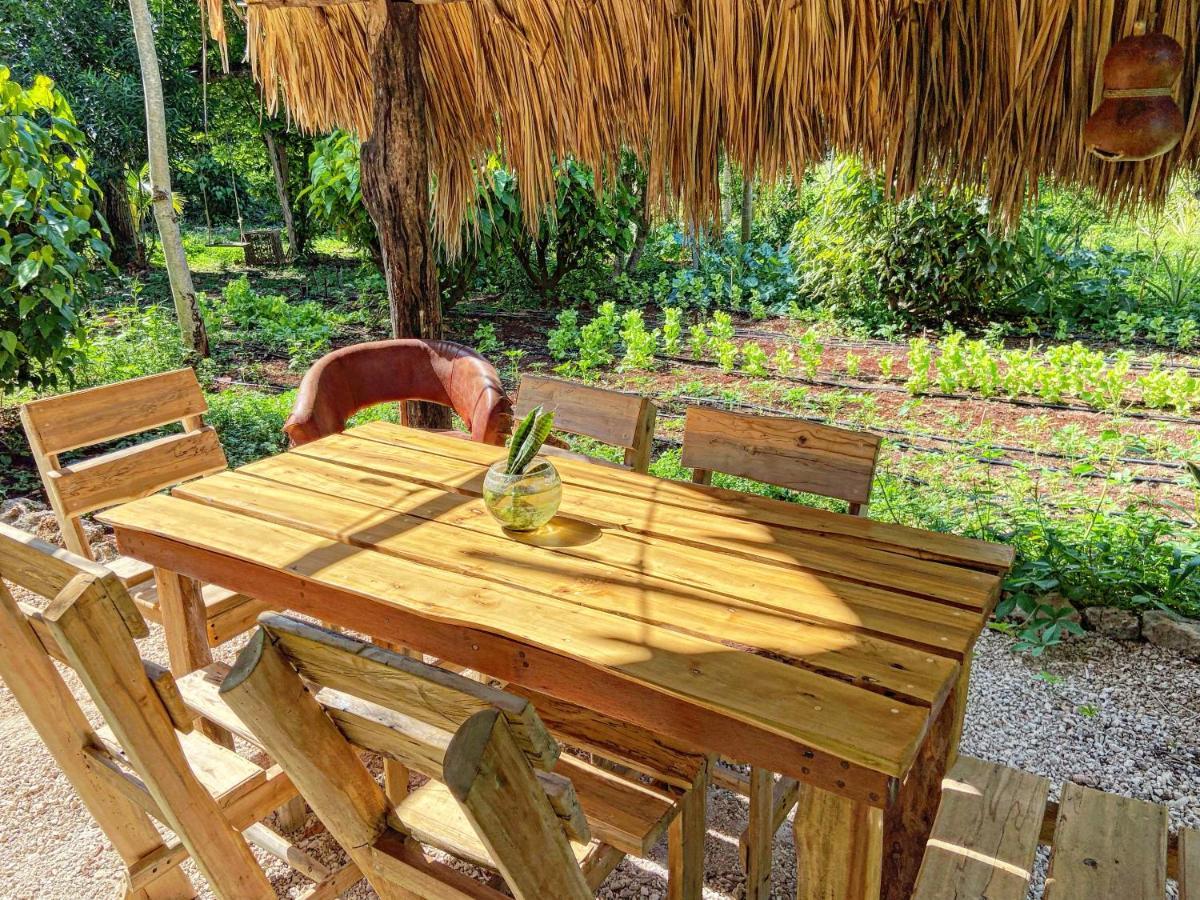 Encantadora Villa Maya Tradicional En Rancho Agroecologico Tzucaceb Kültér fotó